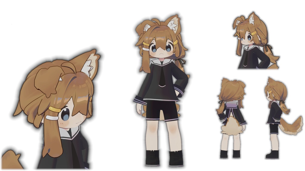 【VRC想定】セーラー(まめひなた対応)【3D素材】