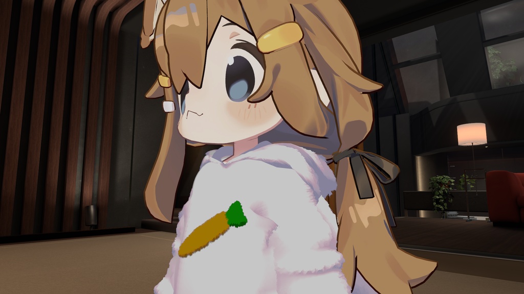 【VRC想定】もこもこウサギルームウェア(まめひなた対応)【3D素材】