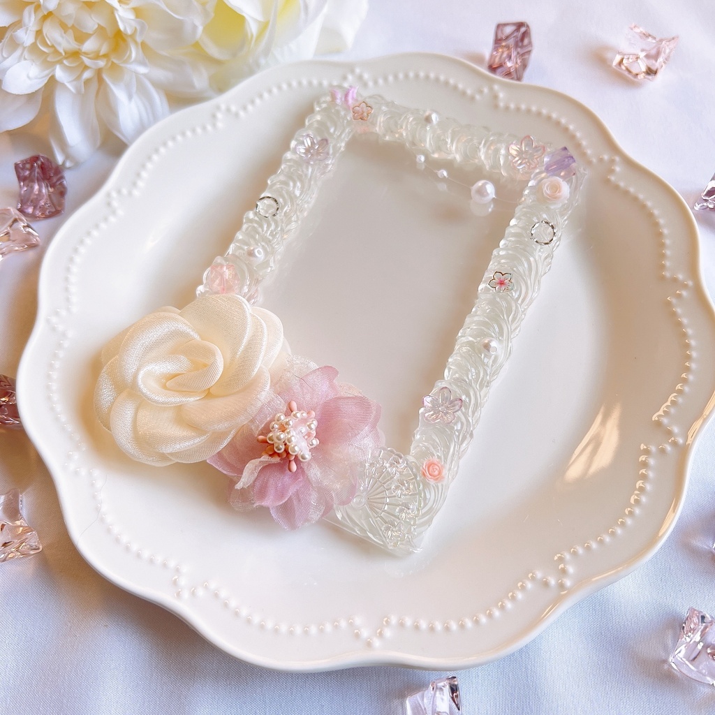 ホワイト×パープル 硬質ケース シリコンホイップデコ
