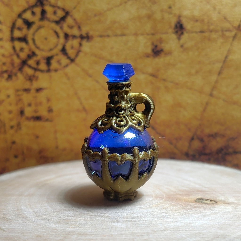 【ブルーポーションストラップ】ファンタジー/魔法のアイテム/レジン/ガラス