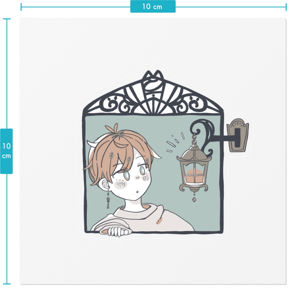 窓辺と街灯ステッカー