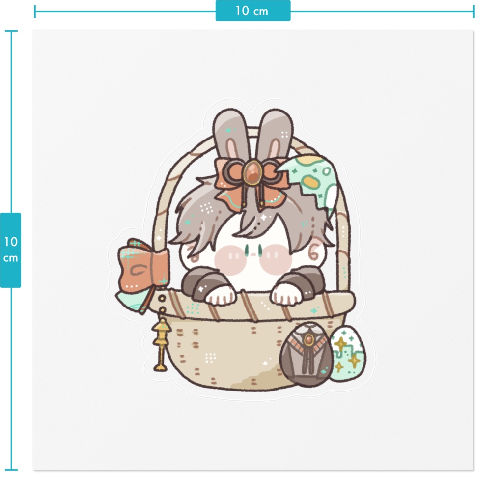 うさまちイースターステッカー(透明)