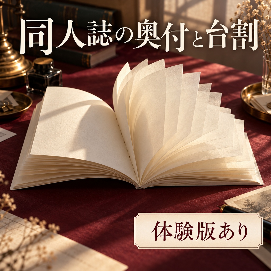 同人誌の奥付と台割｜入稿前に倍数・見開き・ノンブル・奥付を確かめる【体験版あり】