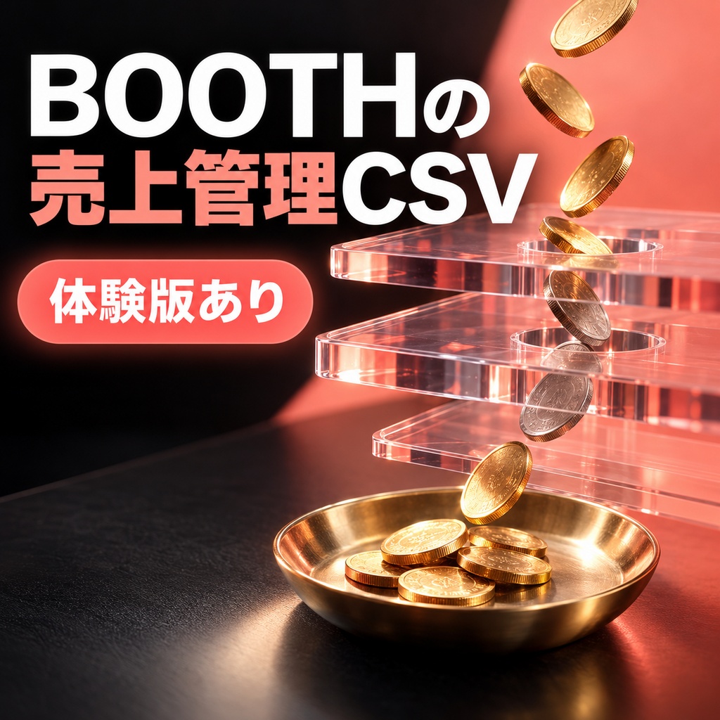 BOOTHの売上管理CSVを月別・商品別に集計し手数料と手取りを出す(体験版あり)