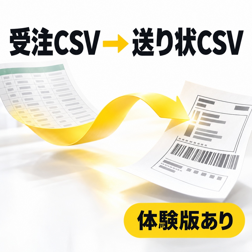 受注CSVをヤマトB2クラウドの送り状CSVに直す（Amazon・BASE等・体験版あり）