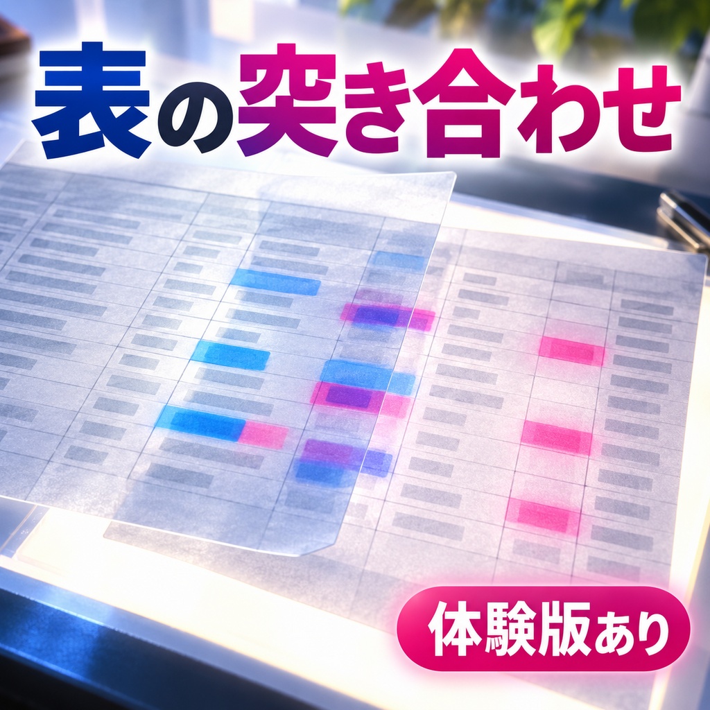 表の突き合わせ（Excel・CSV）｜まとめる前の点検・転記漏れの確認・名簿の重複候補