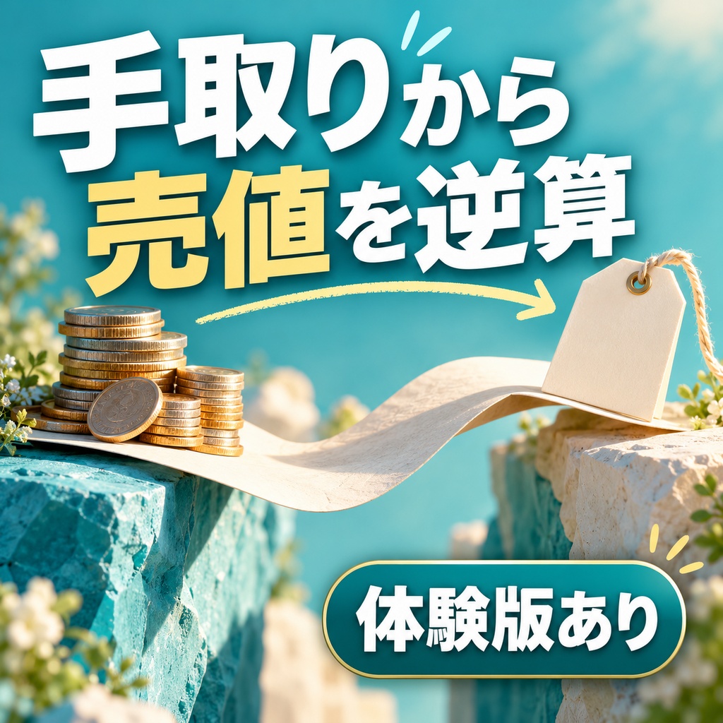 手取りから売値を逆算｜メルカリ・BOOTH など 9 売り場を公式の頁の手数料で計算（体験版あり）