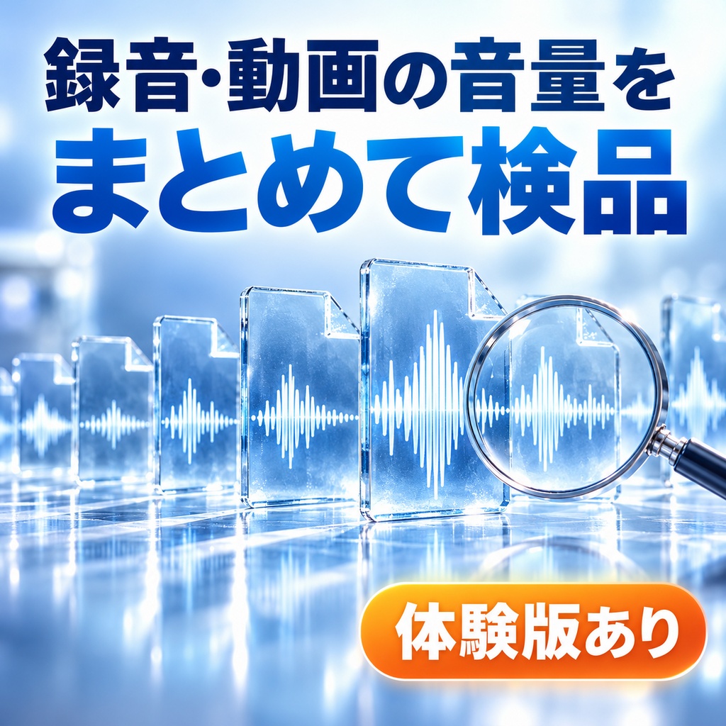 録音・動画の音量をまとめて検品｜LUFS・真のピーク・音割れの時刻を一覧に（体験版あり）
