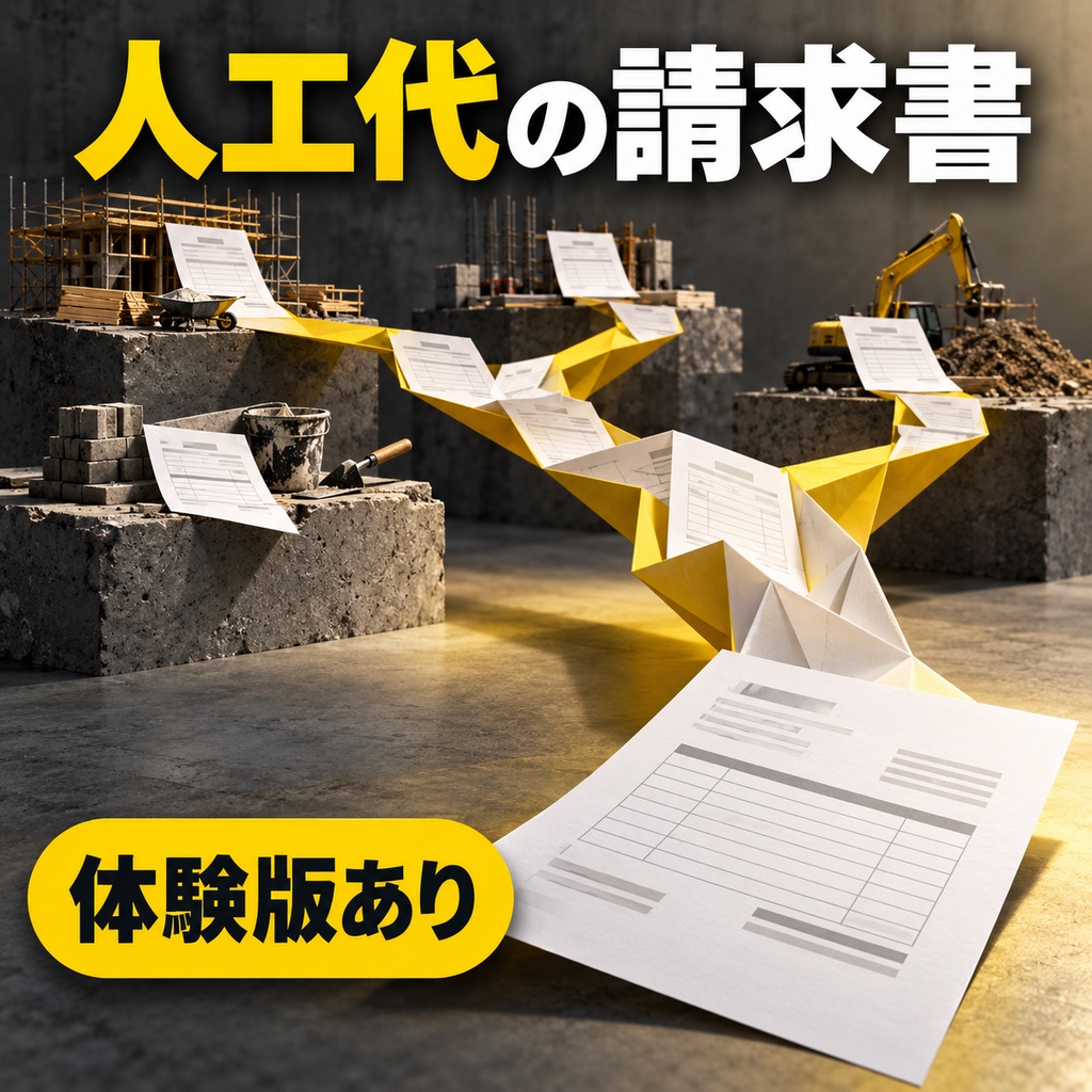 人工代の請求書｜出面を元請ごとに集めて請求書に・消費税は1枚に1回の端数処理（体験版あり）