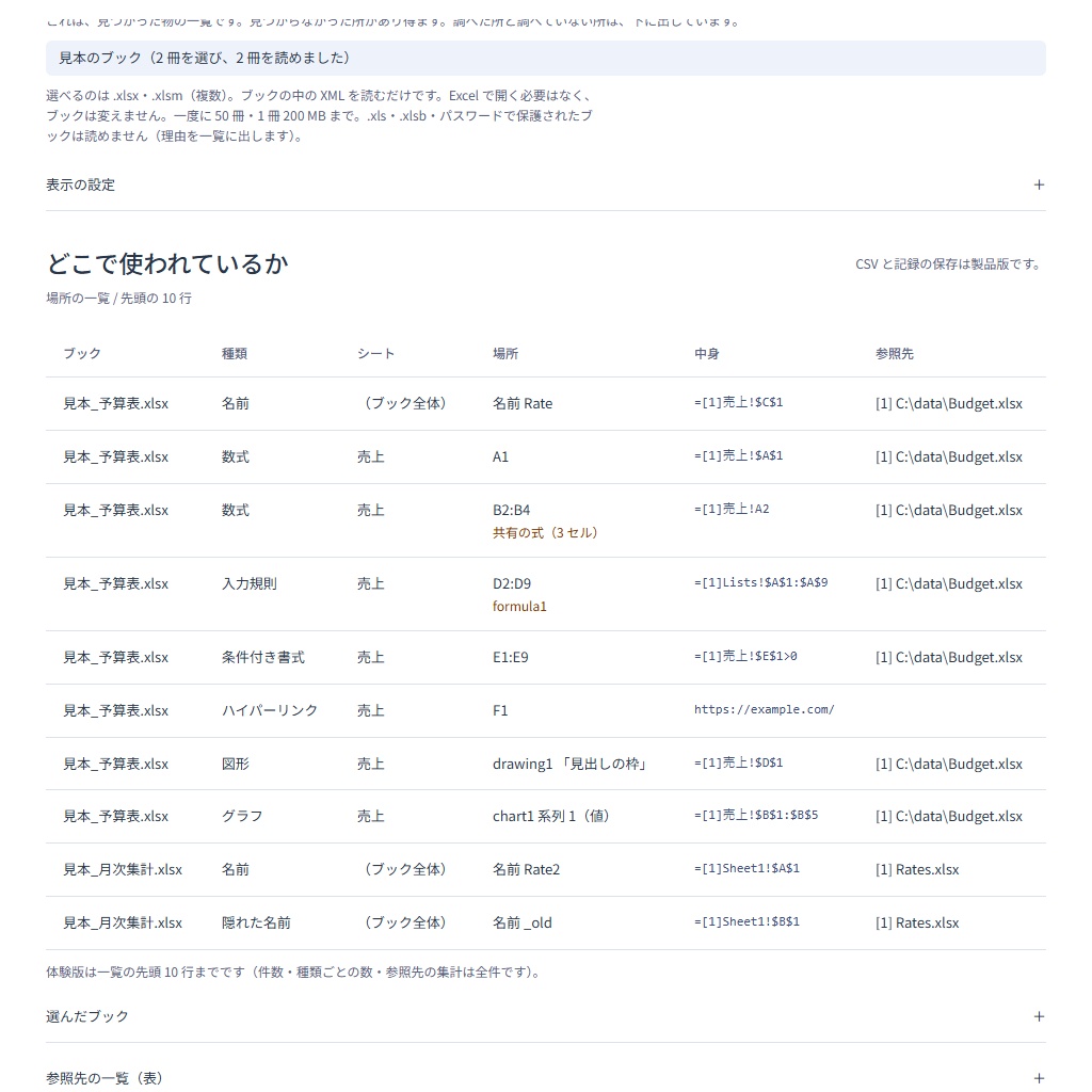 Excelの外部リンクをまとめて探す|数式・名前・グラフ・図形の参照を一覧に(体験版あり)