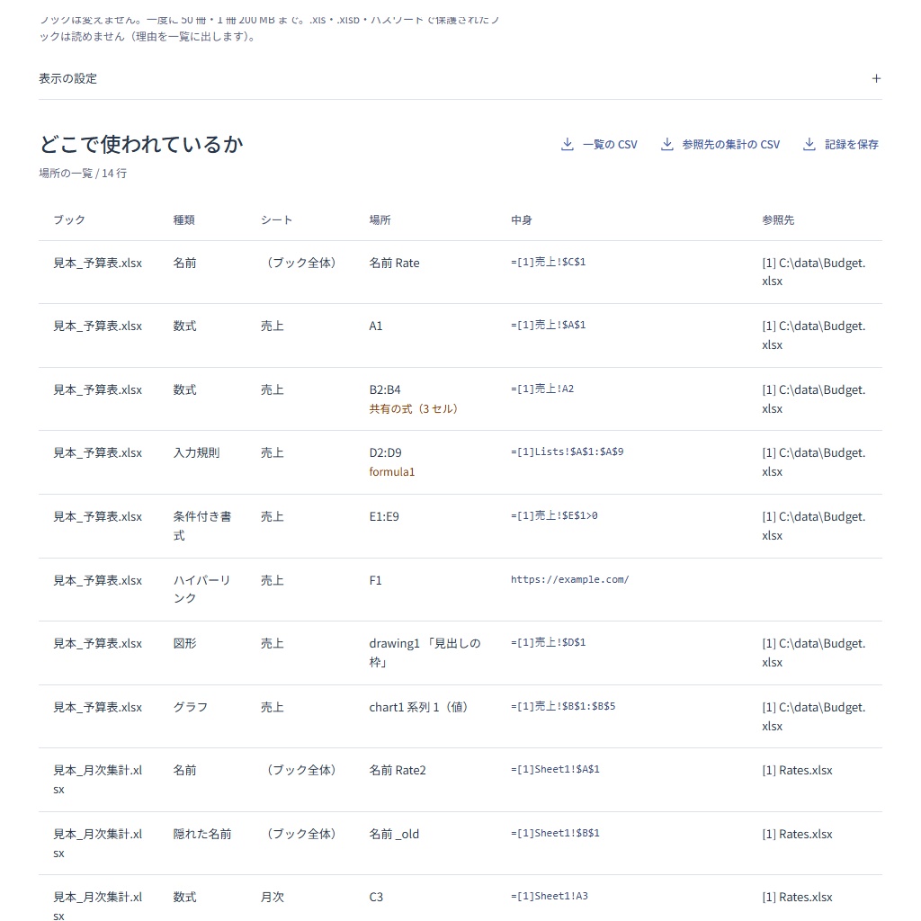 Excelの外部リンクをまとめて探す|数式・名前・グラフ・図形の参照を一覧に(体験版あり)