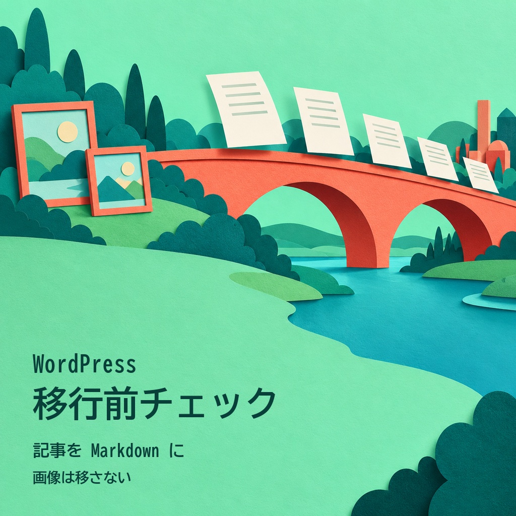 WordPress移行前チェック｜XMLから記事をMarkdownに・画像は移さない（体験版あり）