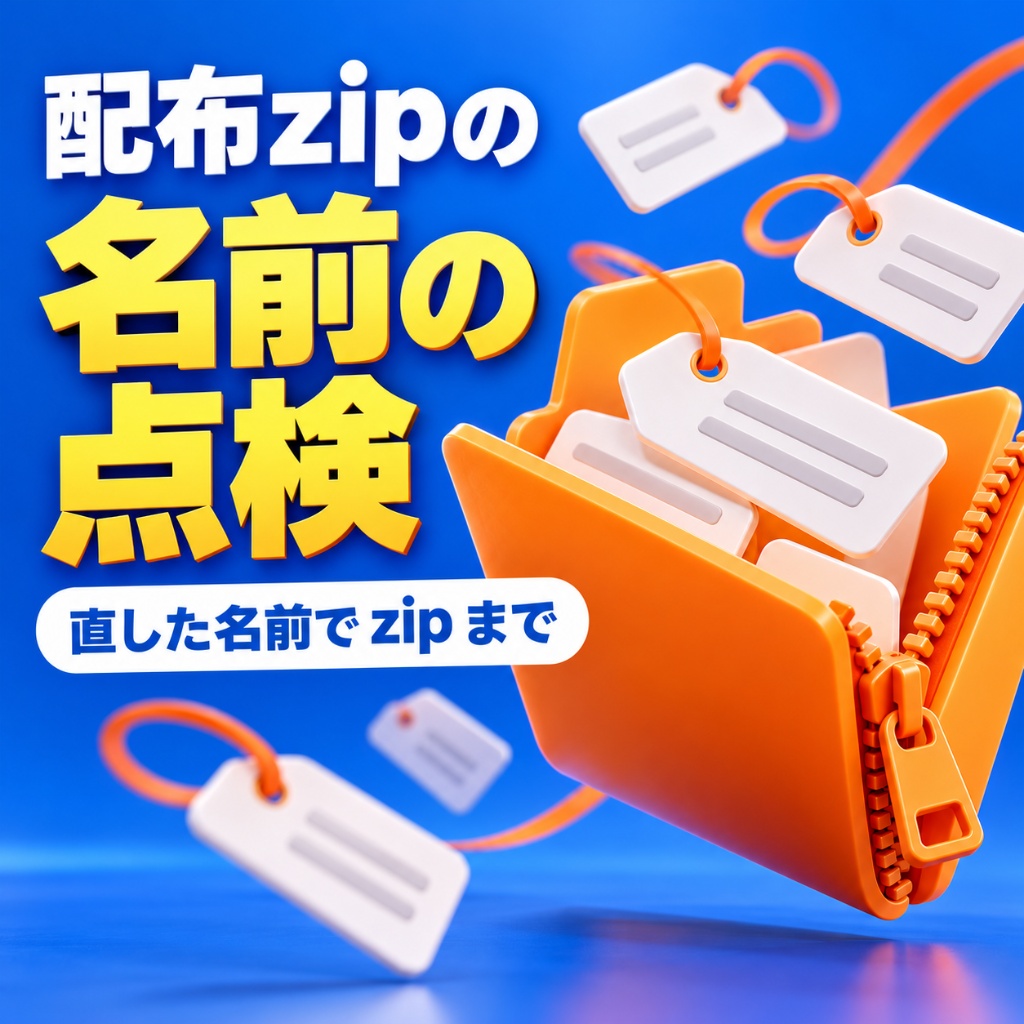 配布zipの名前の点検|Macの濁点・Windowsで使えない名前を直してzipまで(体験版あり)