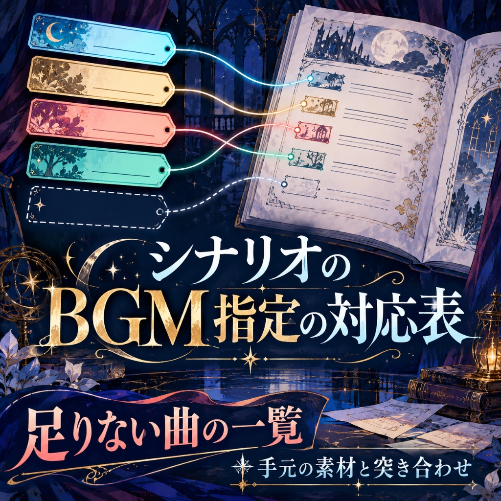 TRPGシナリオのBGM・SE指定を手元の素材と突き合わせ｜足りない曲の一覧つき（体験版あり）