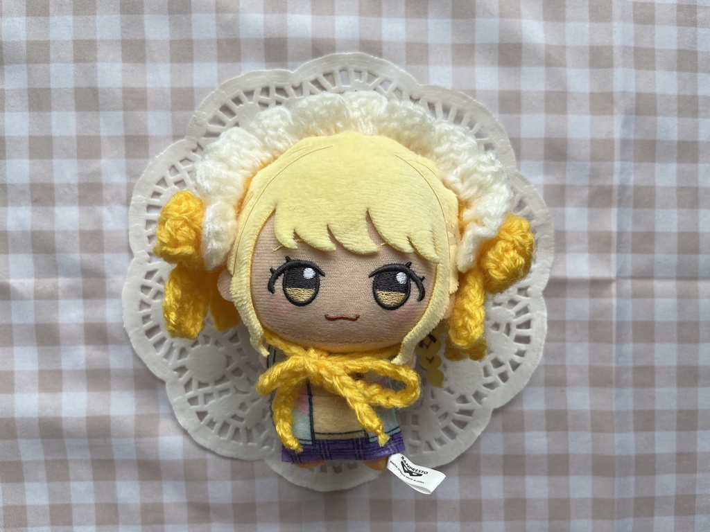 ちびぐるみ用　編み物りぼんヘッドドレス
