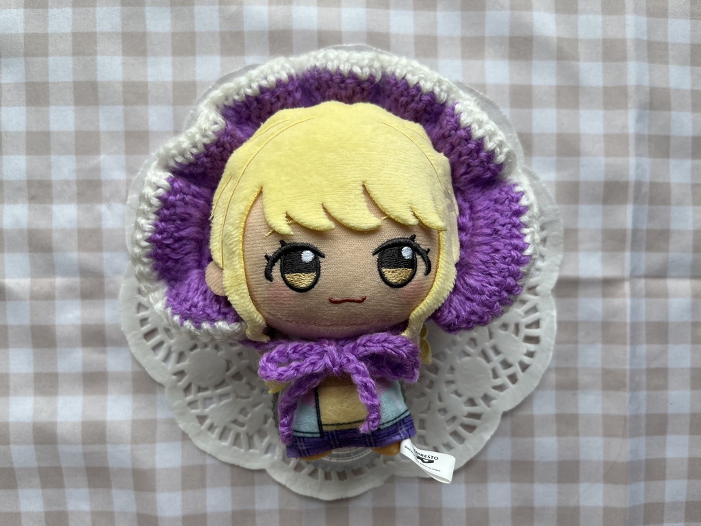 ちびぐるみ用 ふりふりたくさんボンネット