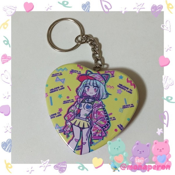 【値下げ】リバーシブルストリートファッションMizuryuLand缶キーホルダー