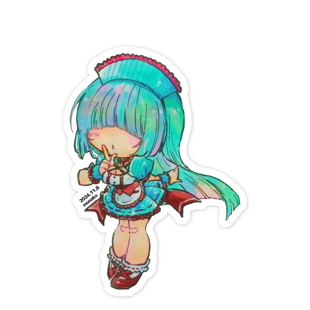 ナイショのメカクレちゃんスマホステッカー