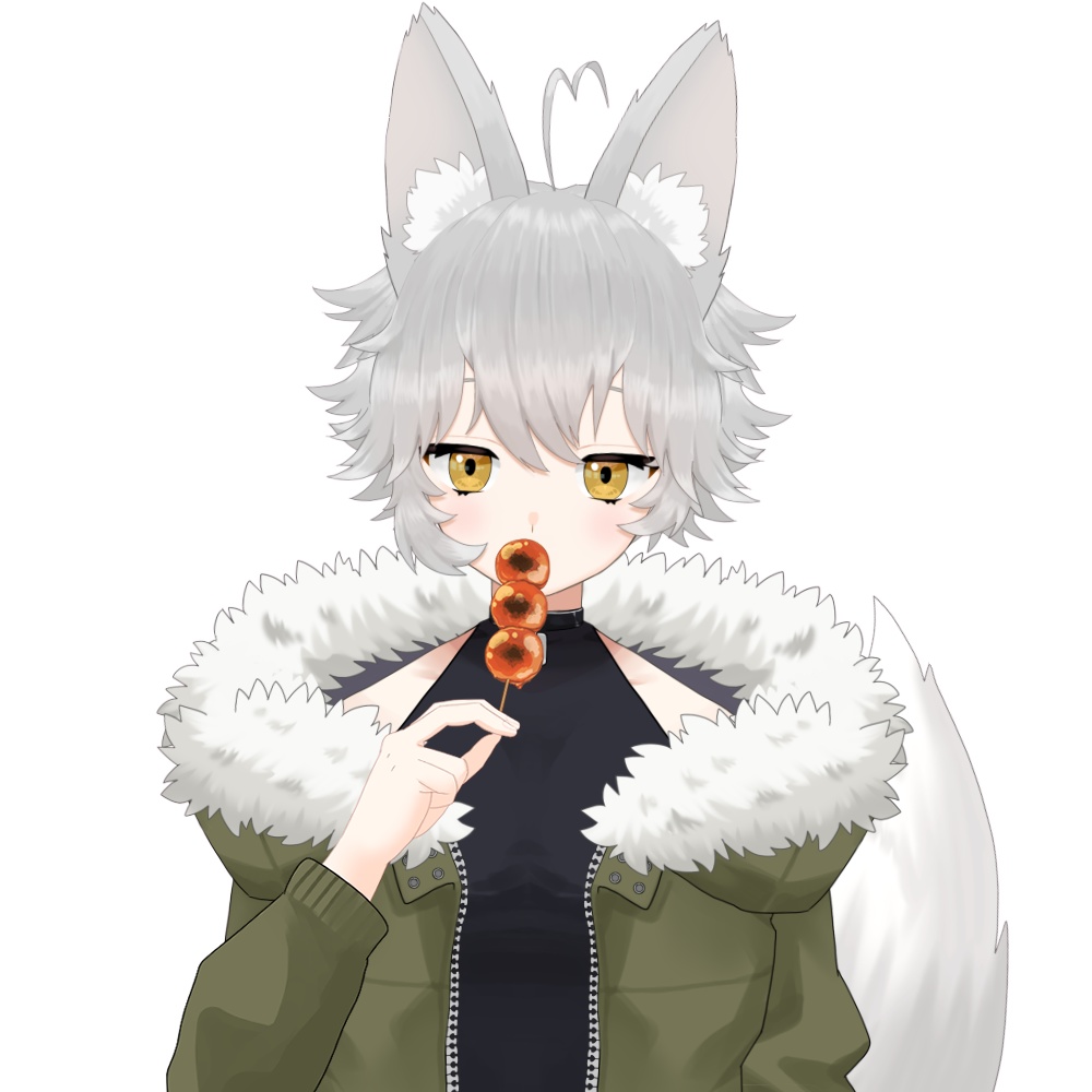 お団子を持つ手