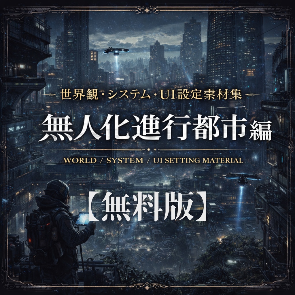 【無料版】世界観・システム・UI設定素材集 無人化進行都市編