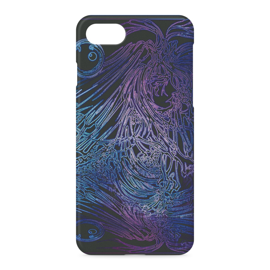 iPhoneケース for 8 / 7 黎刻 黒紫