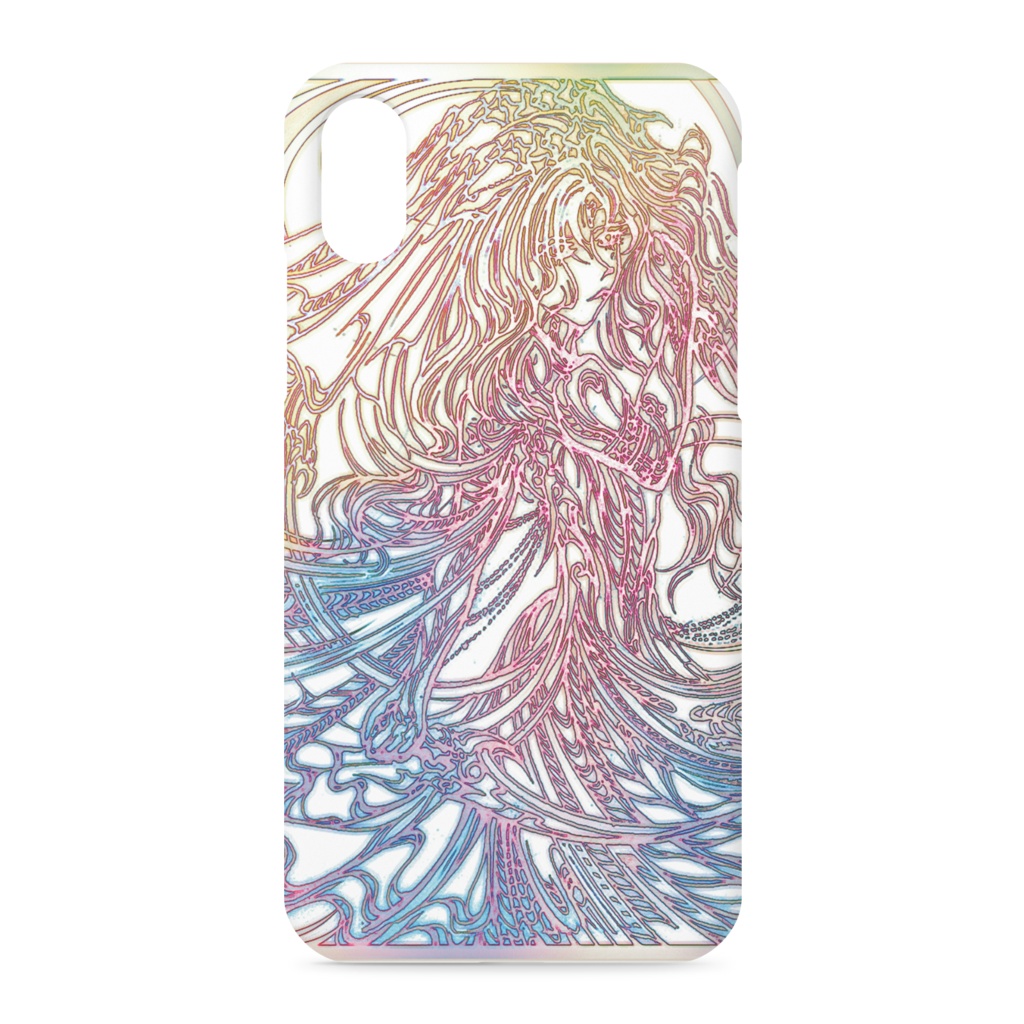 iPhoneケース for XS / X 水玲舞 薄蒼