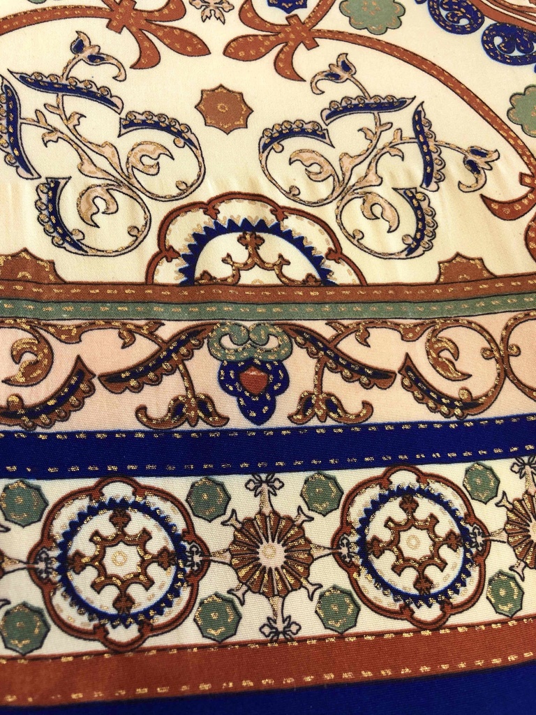 ウイグルのスカーフで仕立てた三角バッグ(青系①)