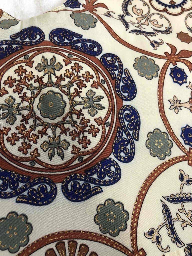 ウイグルのスカーフで仕立てた三角バッグ(青系①)