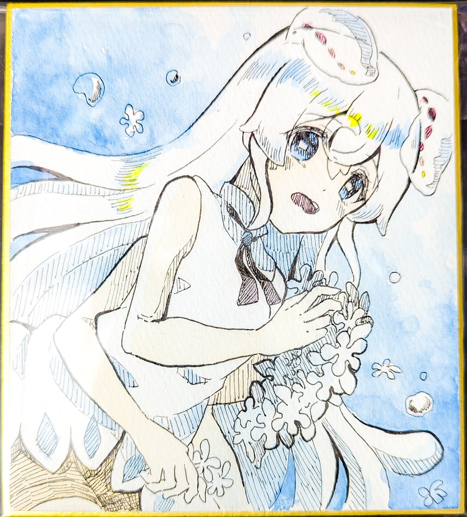 【創作】ミニ色紙イラスト　アニタ