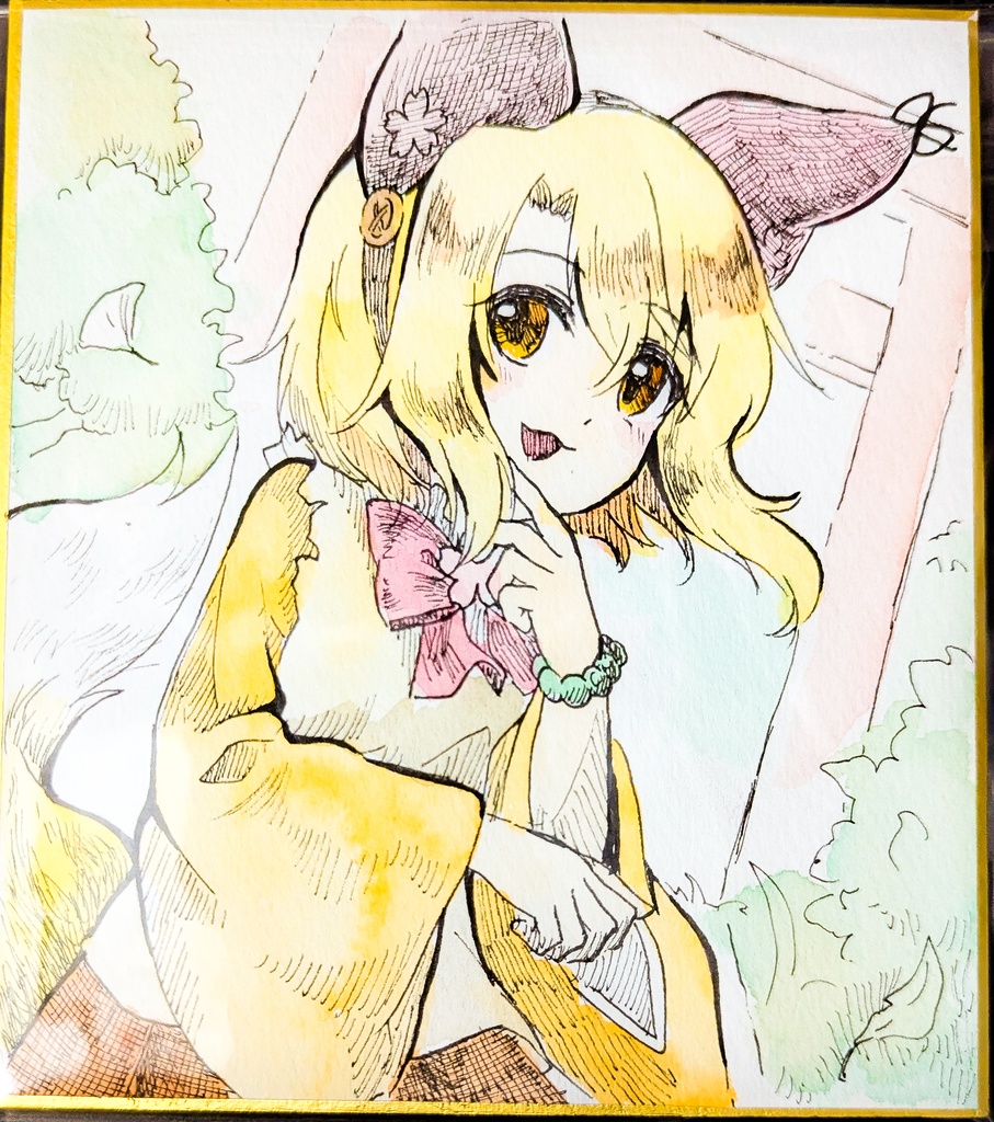 【創作】ミニ色紙イラスト 灯