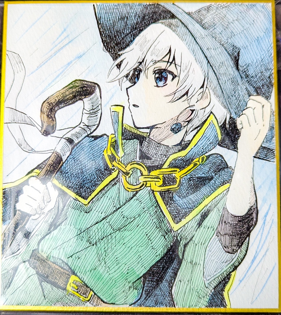 【創作】ミニ色紙イラスト　ミュウ