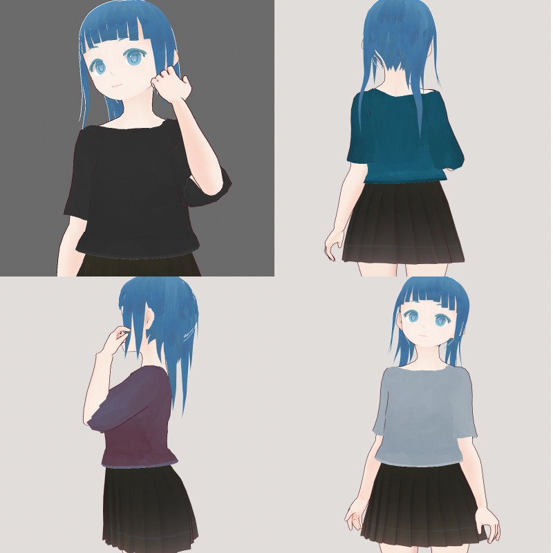 【VRoid】ゆるT 7色