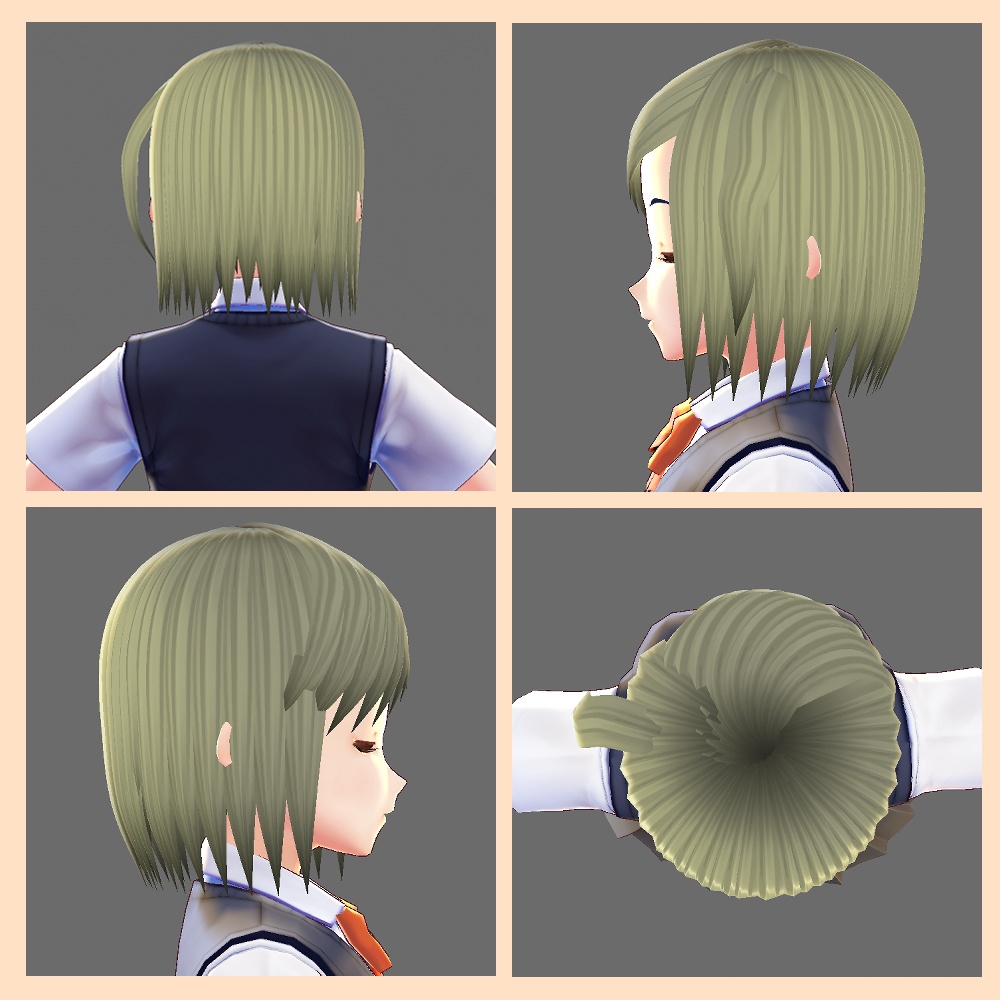 【VRoidβ版】左アホ毛ちゃん髪プリセット