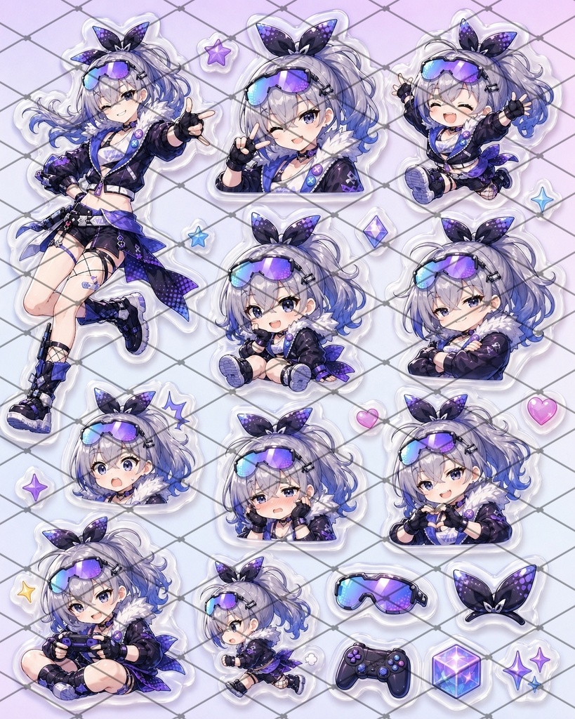 【崩壊スターレイル】    ぷくぷくシール風PNG素材セット 【銀狼】