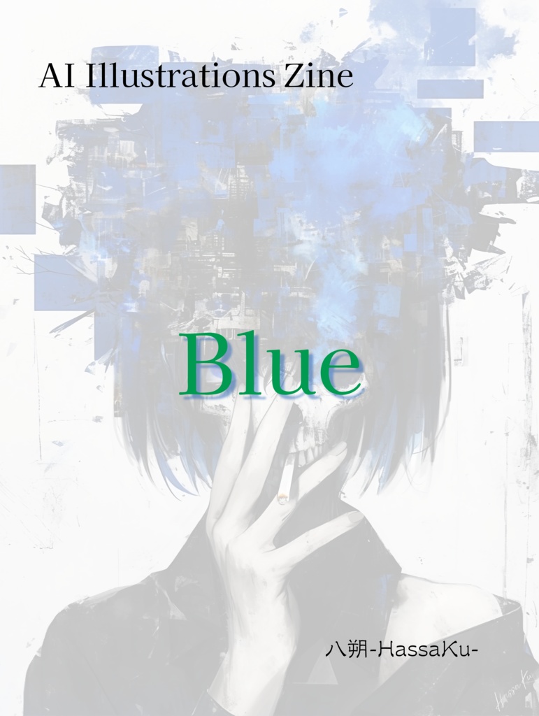 AI illustrations Zine 「Blue」