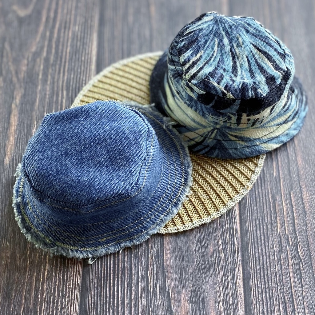 デニムベースリバーシブルバケハ(10cm.12cmぬい用)