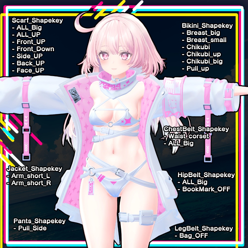 【複数アバター対応】ジャケット水着4