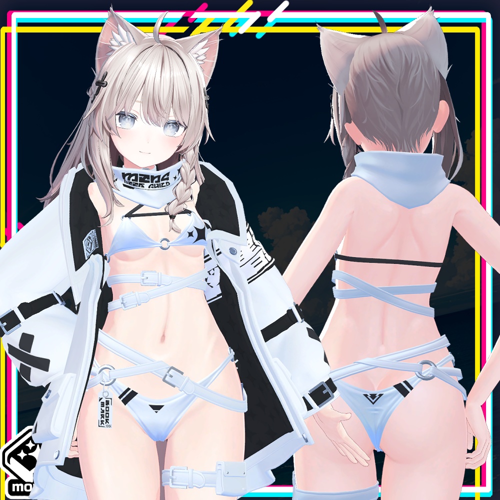 【複数アバター対応】ジャケット水着4