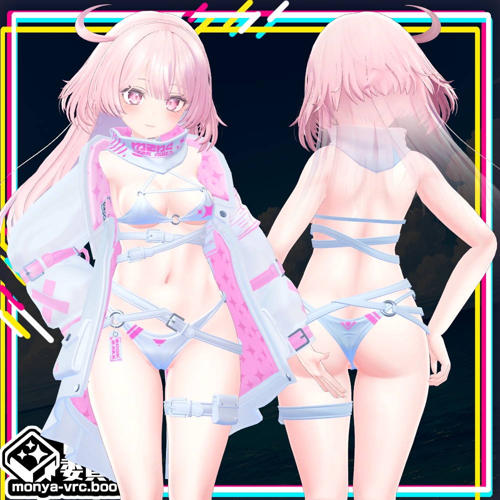 【複数アバター対応】ジャケット水着4