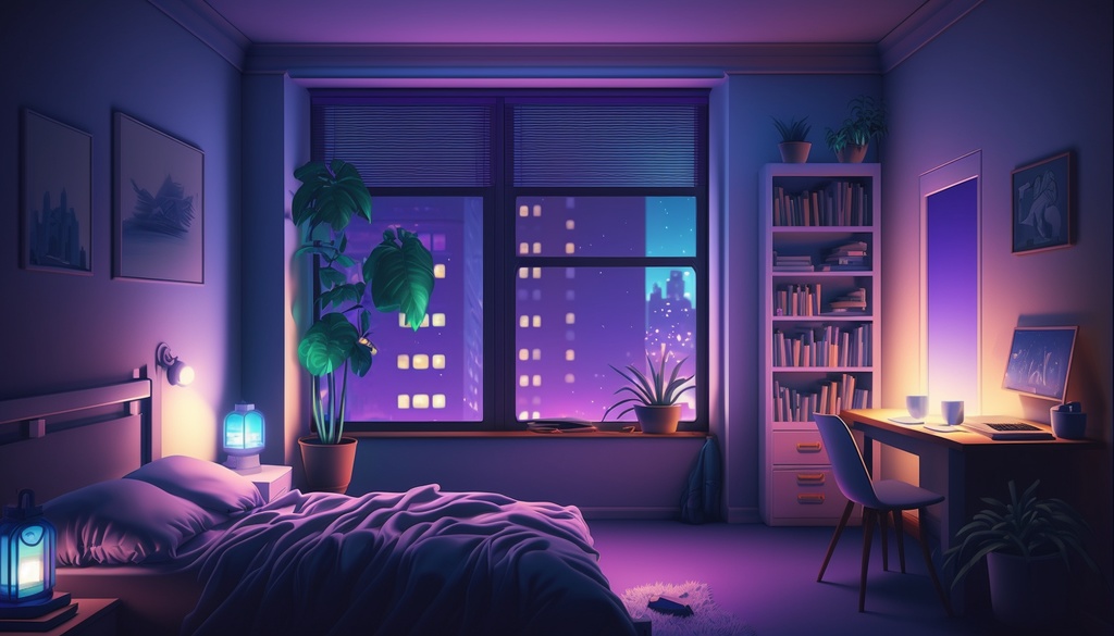 【FREE 無料】Vtuber background | cyberpunk Room |サイバーパンクシティ