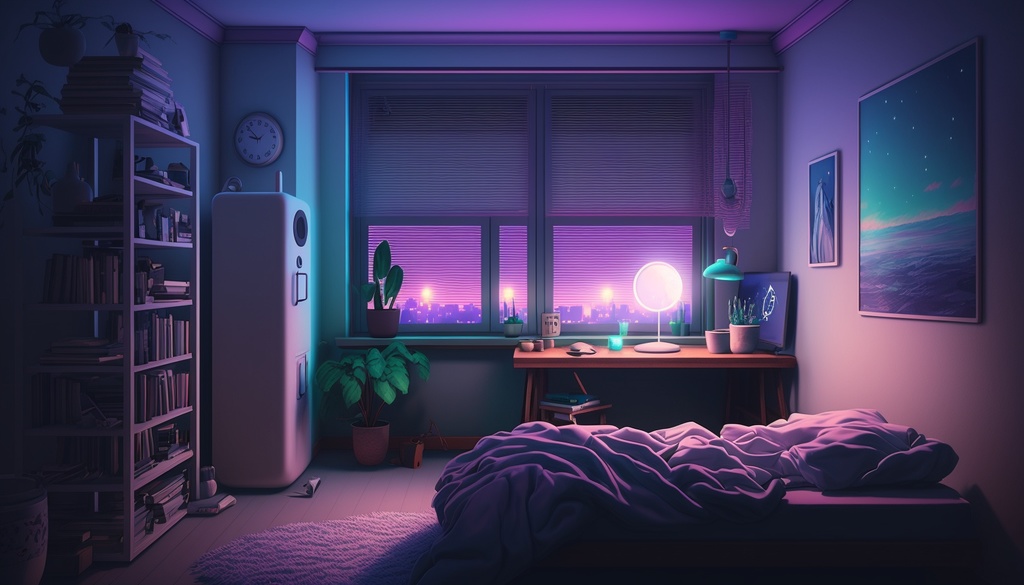 【FREE 無料】Vtuber background | cyberpunk Room |サイバーパンクシティ