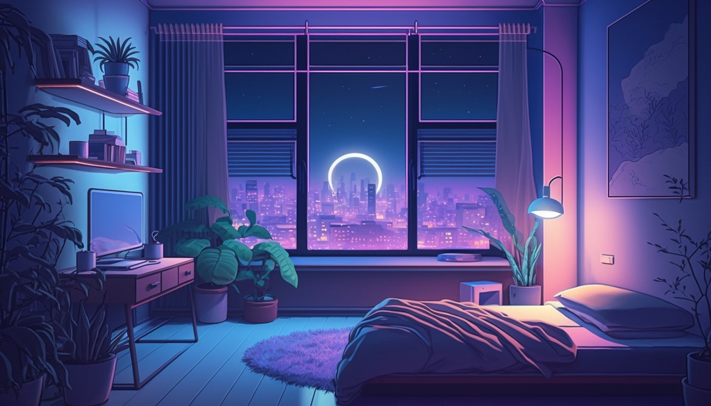 【FREE 無料】Vtuber background | cyberpunk Room |サイバーパンクシティ