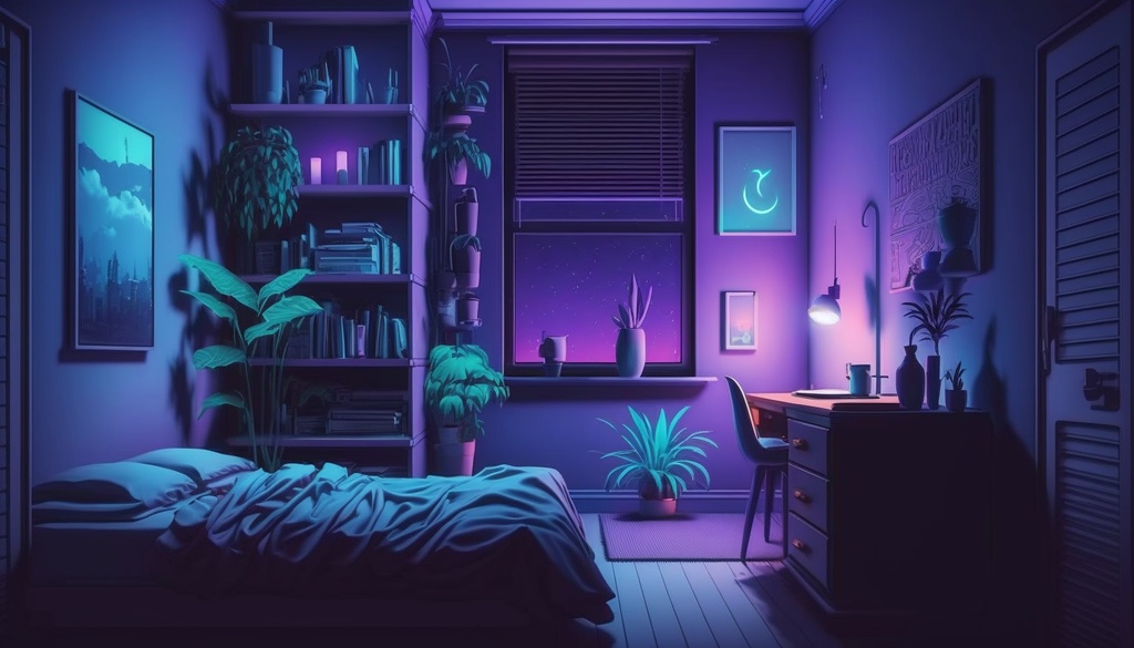 【FREE 無料】Vtuber background | cyberpunk Room |サイバーパンクシティ