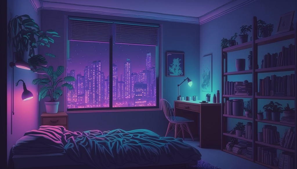 【FREE 無料】Vtuber background | cyberpunk Room |サイバーパンクシティ