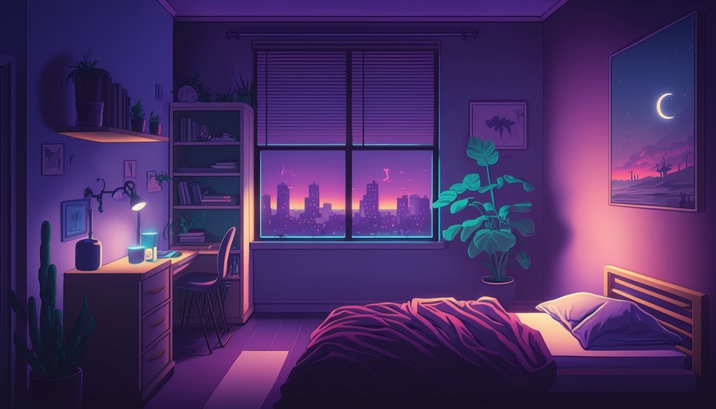 【FREE 無料】Vtuber background | cyberpunk Room |サイバーパンクシティ