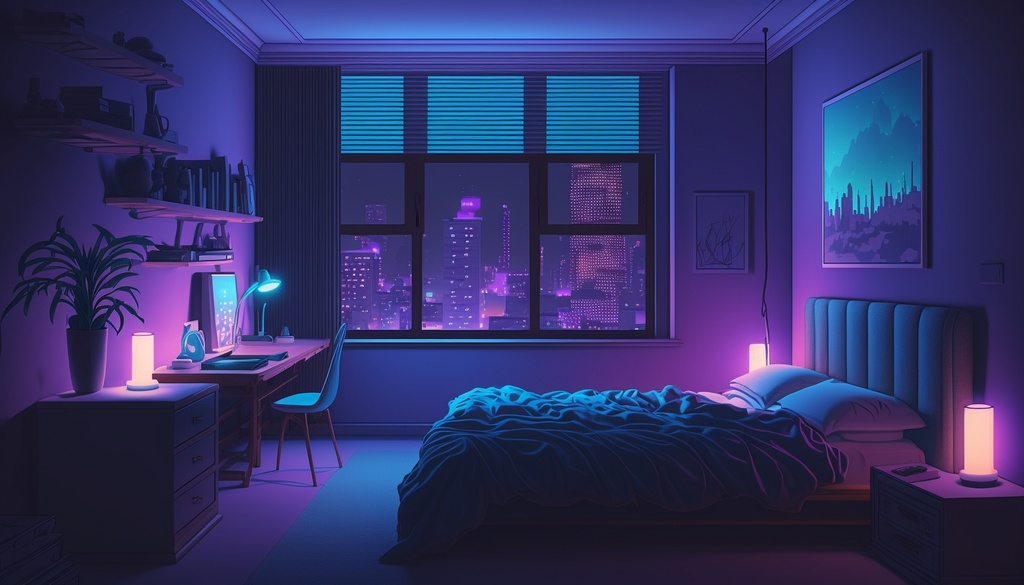 【FREE 無料】Vtuber background | cyberpunk Room |サイバーパンクシティ