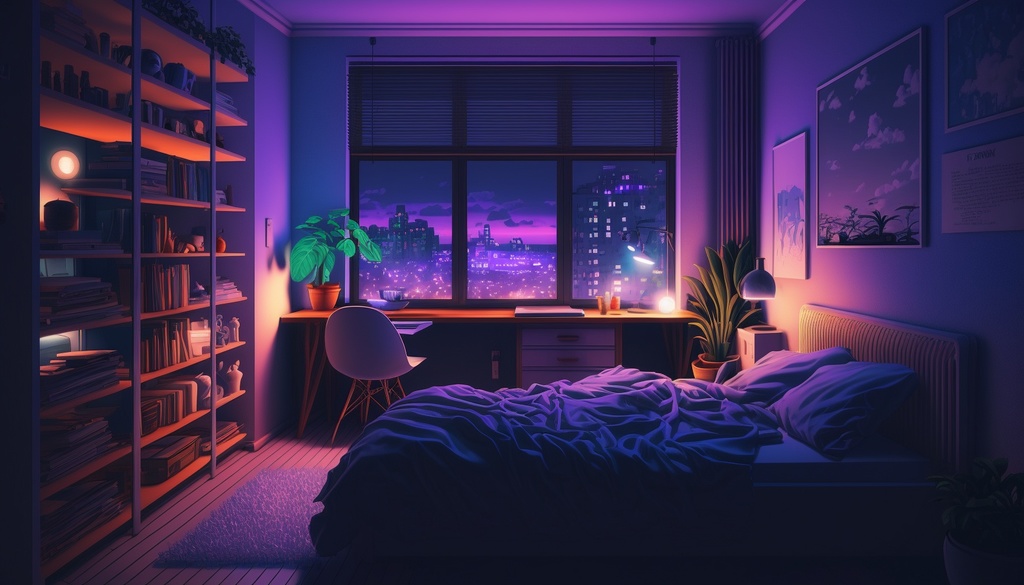 【FREE 無料】Vtuber background | cyberpunk Room |サイバーパンクシティ