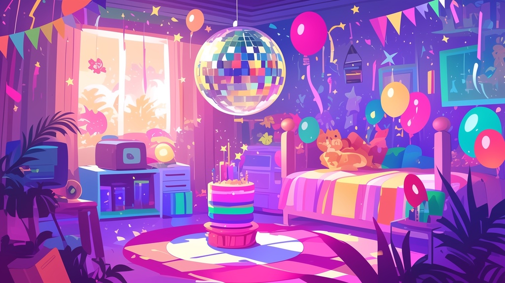 𝙑𝙩𝙪𝙗𝙚𝙧 𝘼𝙣𝙞𝙢𝙖𝙩𝙚𝙙 𝙗𝙖𝙘𝙠𝙜𝙧𝙤𝙪𝙣𝙙 |𝘽𝙄𝙍𝙏𝙃𝘿𝘼𝙔:𝙁𝙪𝙣𝙠𝙮 𝘿𝙞𝙨𝙘𝙤 𝙋𝙖𝙧𝙩𝙮| 誕生日: ファンキーディスコパーティー