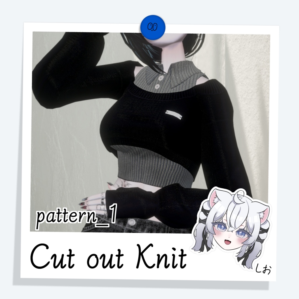 [しお] Cut out Knit