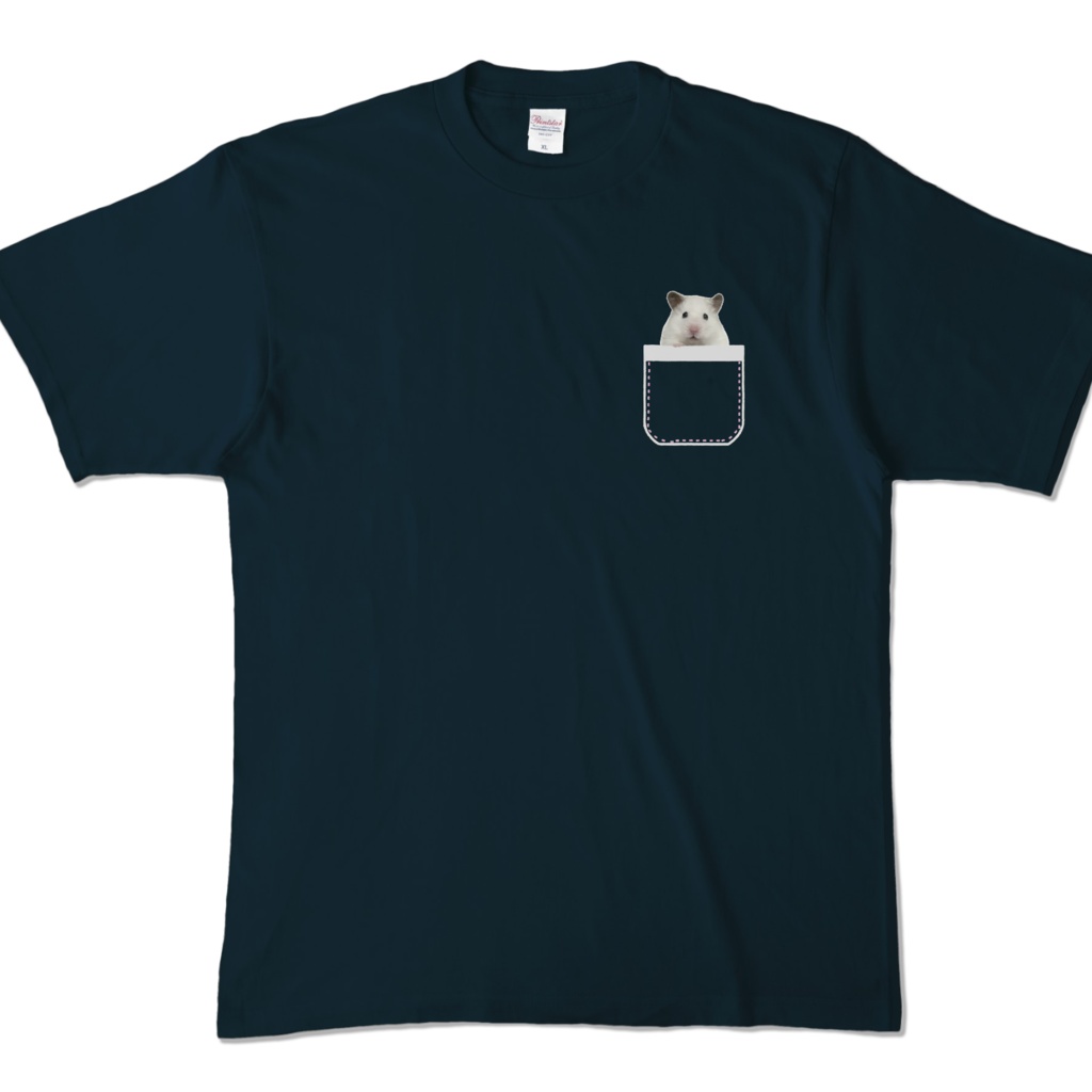 胸ポケットからひょっこりはむすTシャツ